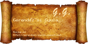 Gerendási Gyula névjegykártya