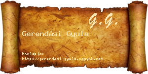 Gerendási Gyula névjegykártya